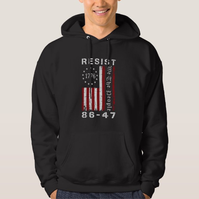 Resist 8647 86 47 Protest We The People Flag Save  Hoodie (Vorderseite)