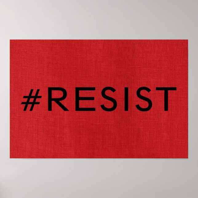 #Resist auf Red Linen Texture Foto Poster (Vorne)