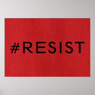 #Resist auf Red Linen Texture Foto Poster