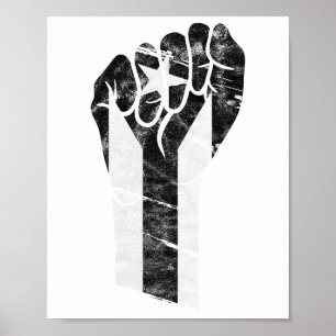 Resist Black Puerto Rico Flag Resiste Fist Puño Poster