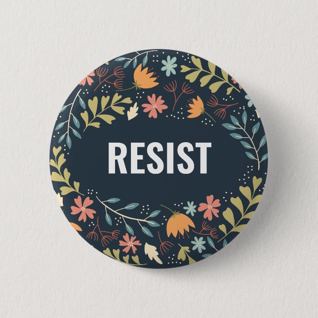 Resist Blume Wreath Button (Vorderseite)