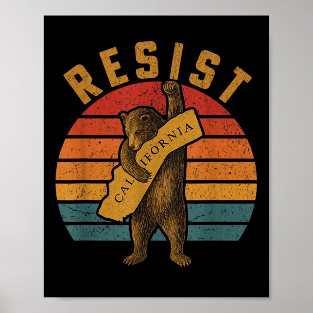 Resist California Bear  Poster (Vorne)