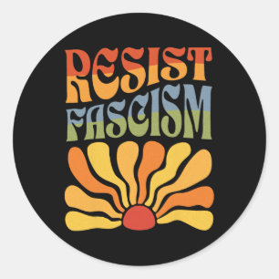 Resist Faschismus Retro Boho Feminist Pro Choice H Runder Aufkleber