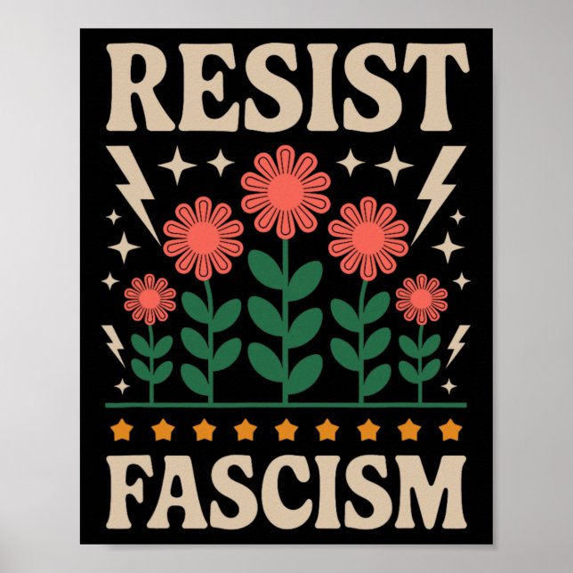 Resist Fascism Protest Trump Anti Trump 14  Poster (Vorne)