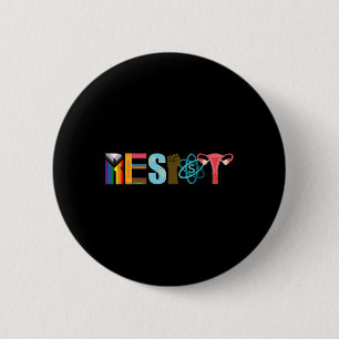 Resist Feminist Pride Science Equality Aktivismus Button