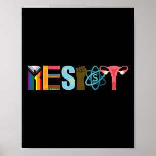 Resist Feminist Pride Science Equality Aktivismus Poster