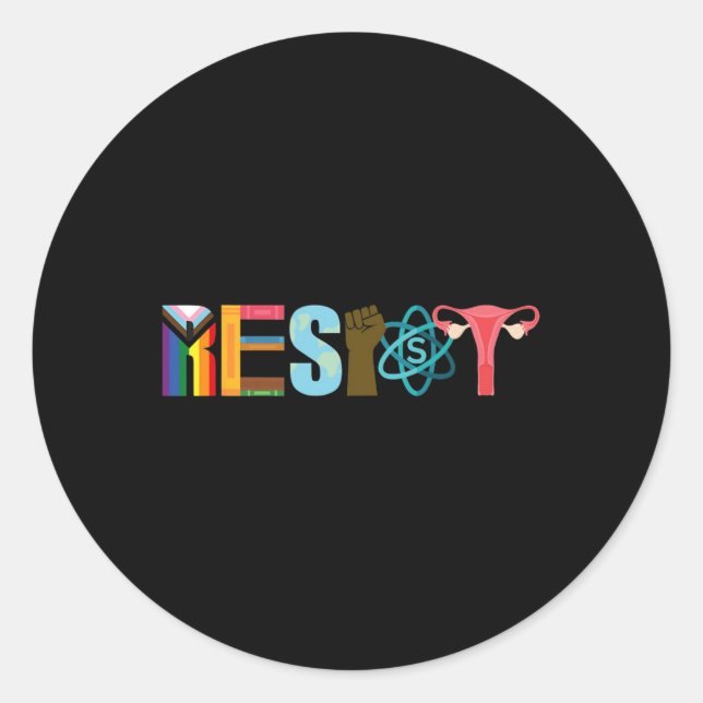 Resist Feminist Pride Science Equality Aktivismus Runder Aufkleber (Vorderseite)