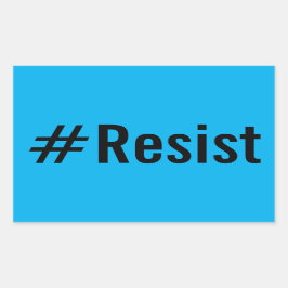 #Resist, fett schwarzer Text auf hellblauen Aufkle Rechteckiger Aufkleber