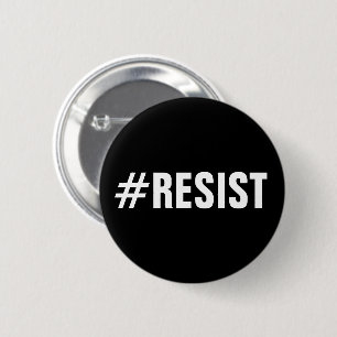 #Resist, fett weißer Text auf schwarz, Schaltfläch Button