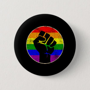Resist Fist Rainbow Lesbian Gay Lgbt Stärke Power Button
