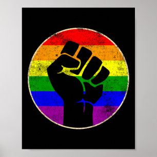 Resist Fist Rainbow Lesbian Gay Lgbt Stärke Power Poster