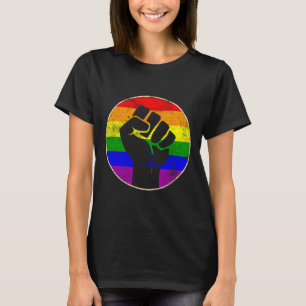 Resist Fist Rainbow Lesbian Gay Lgbt Stärke Power T-Shirt