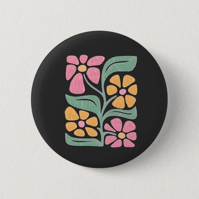 RESIST Floral Anti Trump politischer Protest Button (Vorderseite)