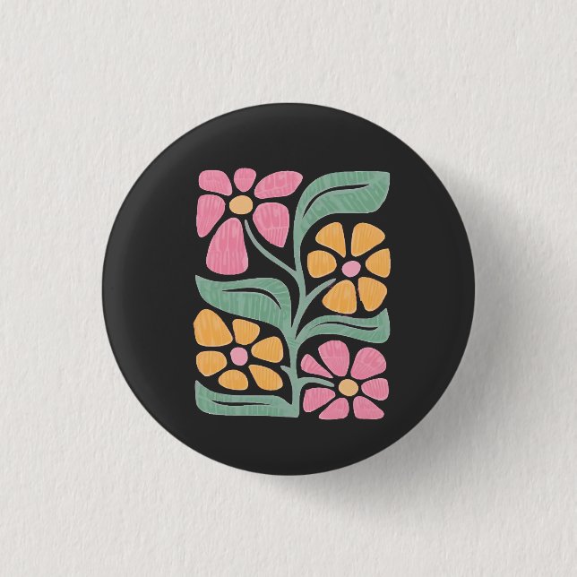 RESIST Floral Anti Trump politischer Protest Button (Vorderseite)