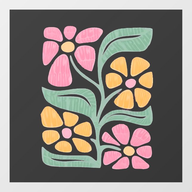 RESIST Floral Anti Trump politischer Protest Fensteraufkleber (Blatt)