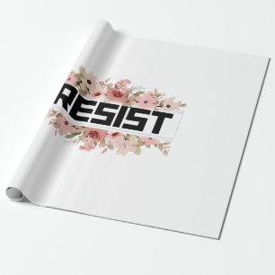 RESIST Floral Anti Trump politischer Protest Geschenkpapier