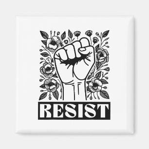 Resist Floral Anti Trump politischer Protest Liber Magnet
