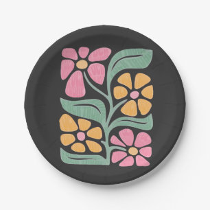 RESIST Floral Anti Trump politischer Protest Pappteller