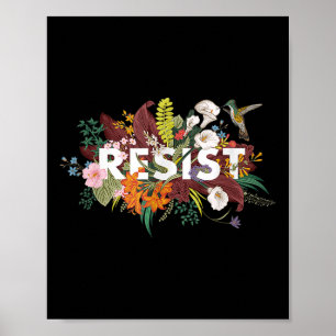 Resist Floral Anti Trump politischer Protest Poster