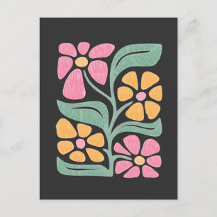 RESIST Floral Anti Trump politischer Protest Postkarte