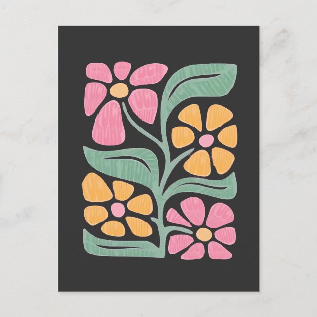 RESIST Floral Anti Trump politischer Protest Postkarte (Vorderseite)