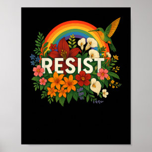 Resist Floral Anti Trump politischer Protest Prix  Poster