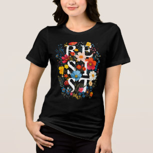 Resist Floral Boho 8647 Graphic Tri-Blend Shirt