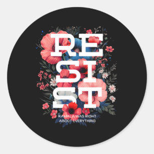 Resist Floral Boho Runder Aufkleber