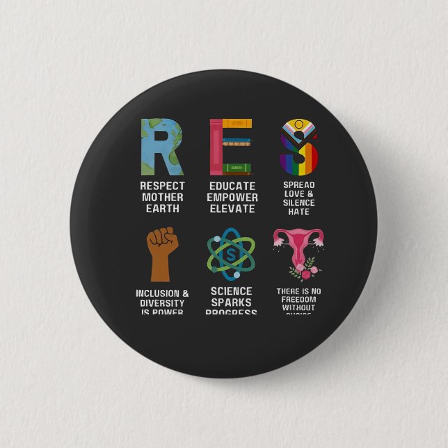 Resist Floral LGBTQ Rechte Trans Equality Button (Vorderseite)