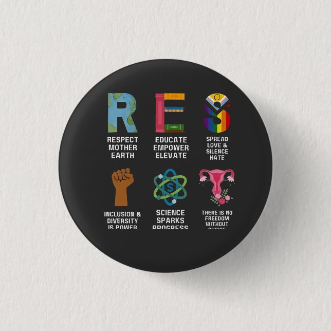 Resist Floral LGBTQ Rechte Trans Equality Button (Vorderseite)