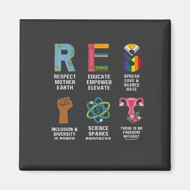Resist Floral LGBTQ Rechte Trans Equality Magnet (Vorne)