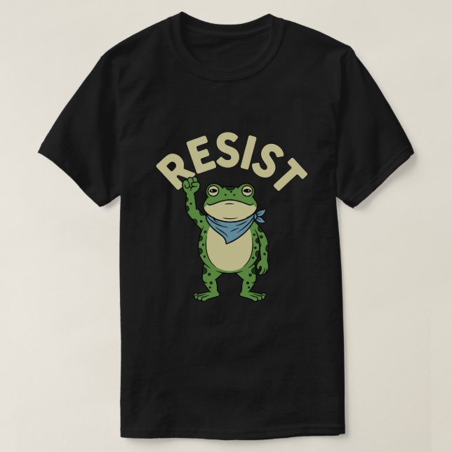 Resist Frosch Illustration T-Shirt, Süßer Protest  T-Shirt (Design vorne)