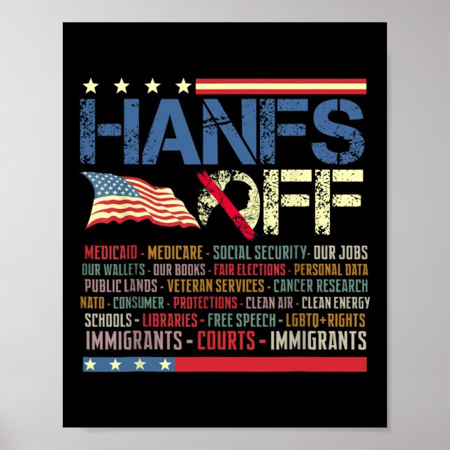 Resist Hands Off Protest Social Security And Medic Poster (Vorne)