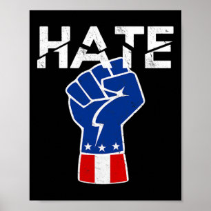 Resist Hate America Politischer Dissent Poster