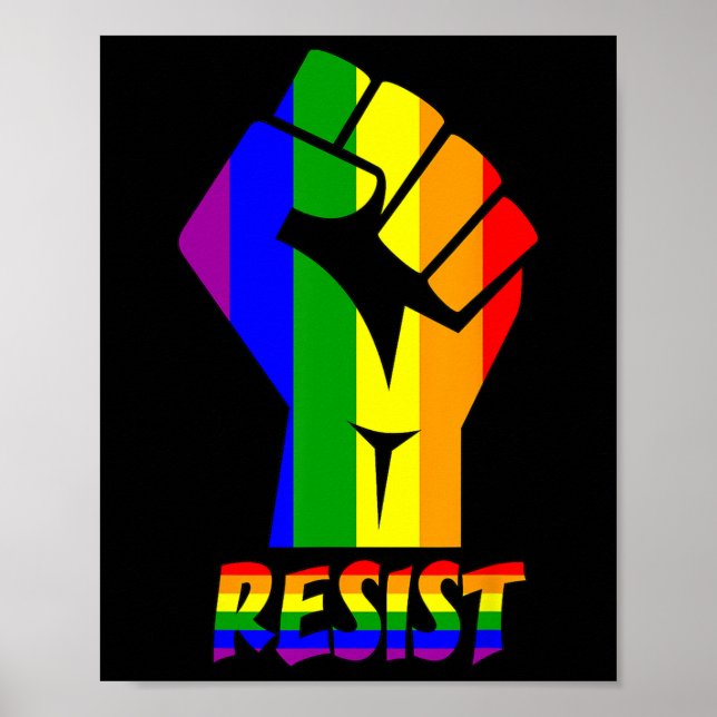 Resist Lgbt Pride Liebe T Shirt Gay Lesbian Cool T Poster (Vorne)