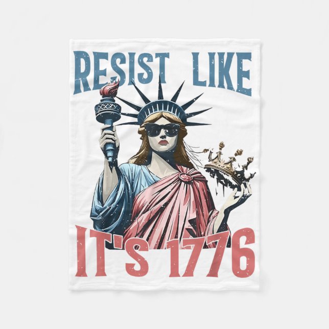 Resist Like Its 1776 No Kings Liberty Statue 4th O Fleecedecke (Vorderseite)