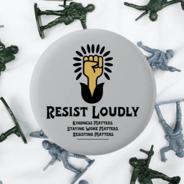 Resist Louly Button | Progressiv antifaschistisch (Von Creator hochgeladen)