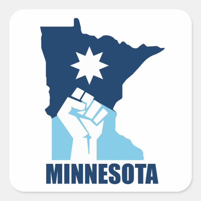 Resist Minnesota Raised Fist Quadratischer Aufkleber (Vorderseite)