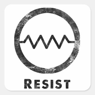 "Resist" mit Text Quadratischer Aufkleber