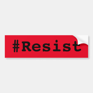 #Resist, mutiger schwarzer Text auf rotem Autoaufkleber