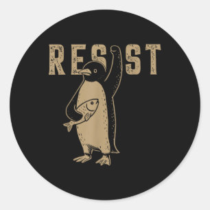 Resist Penguin Activism Grafik Design Runder Aufkleber