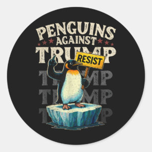 Resist Penguin Activism Graphic Design 0 Runder Aufkleber