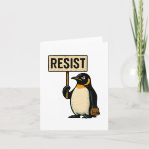 Resist Penguin Activism Graphic Design 2 Karte