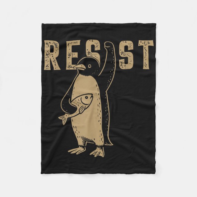 Resist Penguin Activism Graphic Design 7 Fleecedecke (Vorderseite)