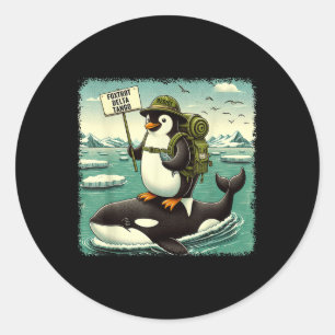 Resist Penguin Activism Graphic Funny Pinguin Agai Runder Aufkleber
