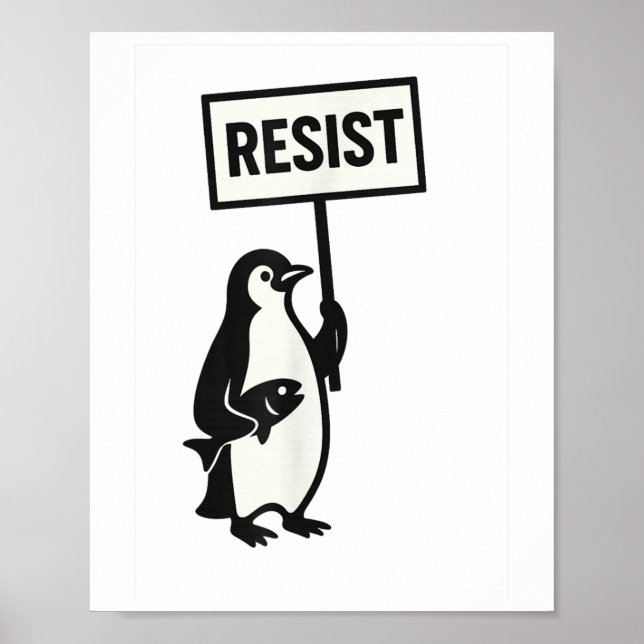 Resist Penguin Activism Graphic Poster (Vorne)