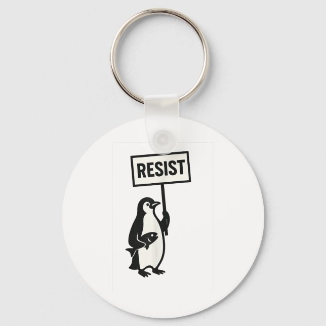 Resist Penguin Activism Graphic Schlüsselanhänger (Vorderseite)