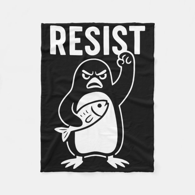 Resist Penguin Aktivismus Protest Grafik Grunge St Fleecedecke (Vorderseite)