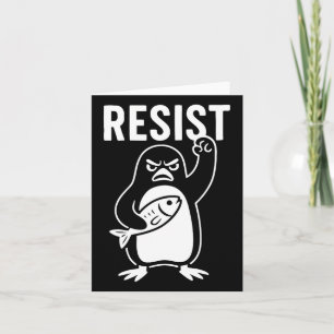 Resist Penguin Aktivismus Protest Grafik Grunge St Karte