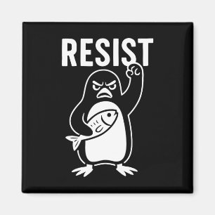 Resist Penguin Aktivismus Protest Grafik Grunge St Magnet